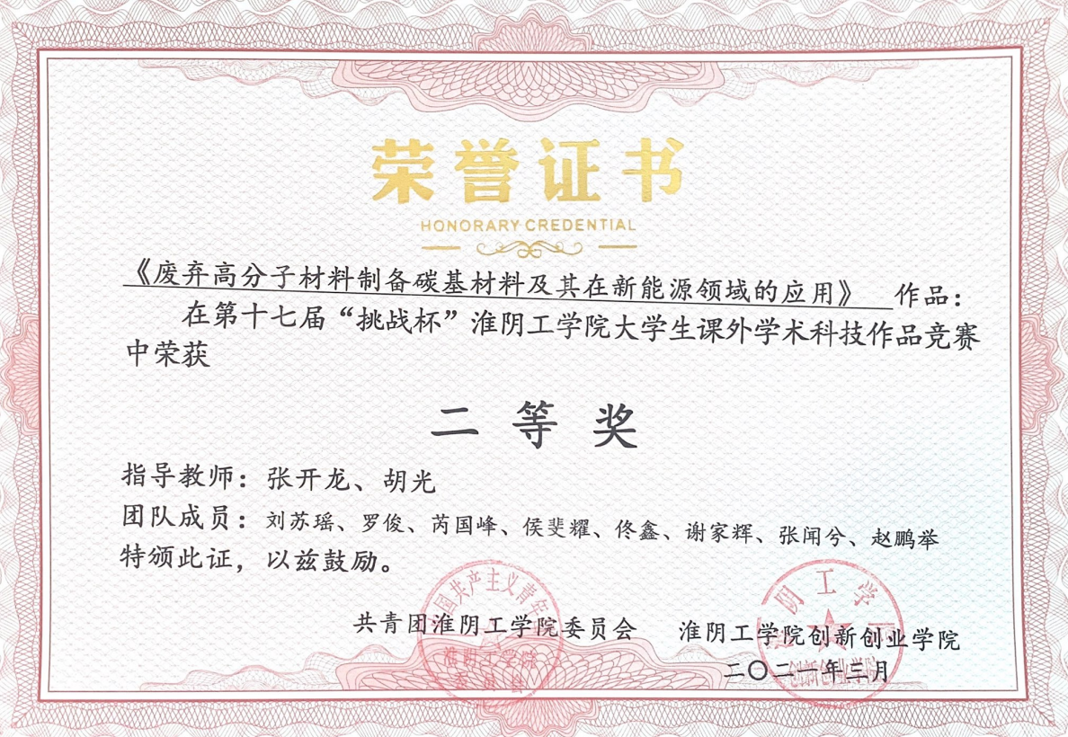 科技竞赛二等奖
